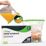 TreeTop Freezer Bags 30 Pack Half Gallon 2.27Ltr Ziplock Bags Food, Freezer Bags Large, Resealable Airtight Food Bags, BPA-Free Leakproof Zip Lock Bags for Sandwiches, Grains, Vegetables, and Meat