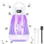 Favoreal Electric Bug Zapper Indoor/Outdoor with LED Light & Display, Waterproof Mosquito Zappers Killer Portable Insect Fly Zapper Mosquito Trap, Mosquito Lamp Bulb for Home Garden Camping (White)