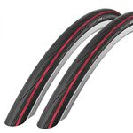 Schwalbe 2x Lugano 700c x 25 Road Racing Bike Tyres - Red