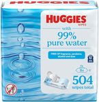 Huggies 99% Pure Water Baby Wipes, Unscented, 9 flip-top packs (3 Packs of 3), 504 Wipes Total, Packaging May Vary