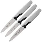 Mercer Culinary Millennia 3-Inch Serrated Slim Paring Knives (3 Pack), Black