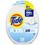 Tide PODS Free and Gentle Laundry Detergent Soap Pacs, HE Compatible and Coldwater Clean, 112 Count