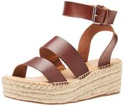 The Drop Women's Listilla Espadrille Flatform Ankle Strap Sandal Wedge, Chocolate, 8