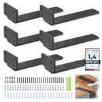 WELDUN 6 Pack Floating Shelf Brackets 8 Inch, Heavy Duty Metal L Brackets for Shelves Support Wall Hanging