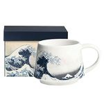 TZSSP Porcelain Cup Ceramic Coffee and Tea Mug Perfect 12 oz, Wave