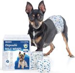 MICOOYO Dog Diapers Male Disposable | Super Absorbent Male Dog Wraps | Ligher Male Dog Diapers | Leakproof Puppy Diapers Male Doggie Diapers with Wetness Indicator (XS,20Counts)