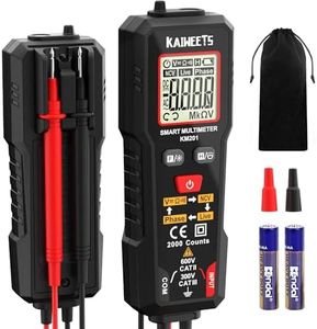 KAIWEETS Multimètre Numérique, Multimètre Auto, Mesure Intelligente, Multimètre Professionnel, Testeur Electrique, Voltmetre, Mesure de Tension CA/CC, Résistance, Continuité et Séquence de Phase
