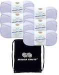 Lion Brand Heartland North Cascades 136-145 (6-Skeins - Same Dye Lot) Worsted Medium #4 Acrylic Yarn for Crocheting and Knitting - Bundle with 1 Artsiga Crafts Project Bag