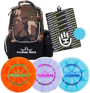 Dynamic Discs Trooper Disc Golf Backpack Starter Set | Prime Disc Golf Set of 3 – Judge, Truth & Escape | Prime Burst Base Plastic | Ideal for Beginners & Recreational Players (Woodland Camo)
