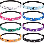 8 Pack Soccer Hair Accessories Football Hairband Sport Elastic Headband for Girl