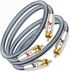 Impeto RCA Cable 2RCA to 2RCA Stereo Audio Cable 24K Gold Plated Connector,2Male to 2Male RCA Cord for Home Theater, HDTV, Amplifiers, Hi-Fi Systems (3.3FT)
