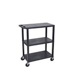 LUXOR EA42-B Presentation Station, 3 Flat Shelves, Black