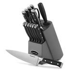 Cuisinart 15-Piece Classic Kitchen Knife Block Set, Stainless Steel, Black (TRC-15BC)