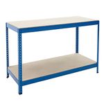 BiGDUG Industrial Workbench - Chipboard Workstation Table - 900H x 1400W x 600D mm - 300 kg UDL with Lower Shelf