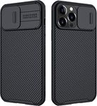 Mangix for iPhone 13 Pro Case with Camera Cover,Slim Fit Thin Polycarbonate Protective Shockproof Cover with Slide Camera Cover, Upgraded Case for Apple iPhone 13 Pro (Black)