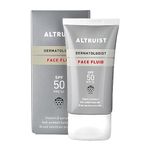 Altruist Dermatologist Sunscreen Fluid SPF – Superior 5star UVA face protection by Dr Andrew Birnie premium antioxidant, White, Unscented, 50 millilitre