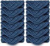 Spotted Play Muslin Burp Cloths 100% Cotton Large 20''x10'' Extra Soft and Absorbent Baby Wash Cloths Spit Up Rags - Baby Burping Cloth for Boys Girls Items(12 Pack Navy Blue)