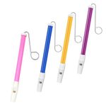 SAHENITEANA 4 Pieces Slide Whistle Instrument,Plastic Slide Whistle with Stainless Steel Sliding Rods for Practice Music, Prizes, Party Favors (Four Colors)