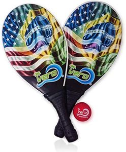 Vero Frescobol Fiberglass Beach Paddleball Paddle Set Brazil USA Model, Official Ball, Bag