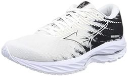 Mizuno Wave Rider 26 Running Shoes, Jogging, Marathon, Sports, Training, Lightweight, Multicolor (White/Black), 23.5 cm 2E