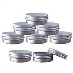 Aluminum Tin Jars, Cosmetic Sample Metal Tins Empty Container Bulk, Round Pot Screw Cap Lid, Small Ounce for Candle, Lip Balm, Salve, Make Up, Eye Shadow, Powder (6 Pack, 1 Oz/30ml)