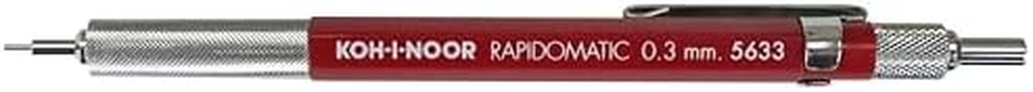 Koh-I-Noor Rapidomatic Mechanical Pencil.3mm lead, Red, 1 Each (5633)