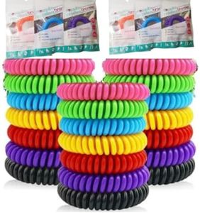 20 Pack Mosquito Repellent Bracelets, Individually Wrapped Repellent Wristbands, DEET Free, Natural and Waterproof Band