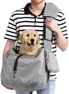 Ownpets Pet Sling Carrier, Fits 15 to 20lbs Extra-large Dog/Cat Sling Carrier Reversible and Hands-Free Dog Bag with Adjustable Strap and Pocket Shoulder Pad for Outdoor Travel Hiking