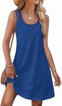 AI'MAGE Womens Swimsuit Coverup Hollow Out Bathing Suit Cover Up Sleeveless Bikini Beach Cover Up Tank Dress S-3XL Sky Blue