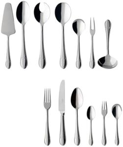 Villeroy & Boch - Mademoiselle Tafelbesteck, Besteckset 68 teilig, Spülmaschinenfest, Rostfrei, Besteck 12 Personen, Besteckset 12 Personen, Essbesteck Set, Messer, Gabel, Löffel, Edelstahl