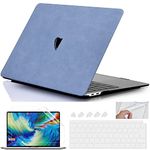 GIOIA BAZAAR Case for MacBook, PU Leather MATT Hard Shell Case Cover Compatible with MacBook Air 13 inch (2020 2019 2018 Release) M1 A2337 A2179 A1932 Combo, Blue