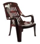 Furniture Dealz Plastic Arm Rest Chair (Rose Wood Color)