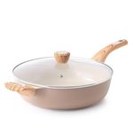 SENSARTE Ceramic Nonstick Frying Pan Skillet with Lid, 30cm Large Deep Frying Pan, 4.7L Saute Pan, Induction Pan, Healthy Non Toxic Cooking Pan with Helper Handle
