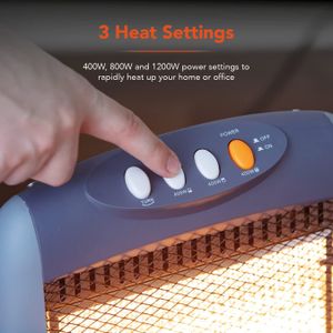 Warmlite 3-Bar Halogen Heater – Portable Electric Room Heater