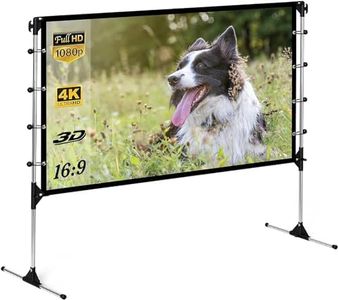 120 Pouces Écran de Projection avec Support 16 9 4K 3D, Repassable Pliable Portable pour Écran Projecteur Home Cinema Double Face Écran pour Vidéoprojecteur en Plein Air（266x149cm）