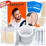 99 Pcs Ear Hair Removal For Men, Nose Wax Kit | 100g Wax, 20 Wooden Sticks, 10 Applicators, 2 In 1 Wax Melts| New Super Face & Nose Hair Remover For Women, 20 Earpligs & Ear Protectors, 15 Balm Wipe