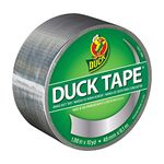 Duck Tape Solid Colours Silver - Chrome. Repair, craft, personalise, decorate and educate - 48mm X 9.1M