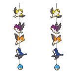 Artvibes Colorful Sparrows Wall And Door Hanging Ornaments for Home | Office | Living Room | Gift | Decorative Items For Home Wall | Front Door Hanging | Entry Wall Decoration (WH_5211N), Set of 2