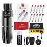 Dragonhawk Tattoo Pen Kit Rotary Mast Tour Tattoo Machine 20Pcs Wjx Cartridges Needles Power Supply Foot Pedal Professional Complete Tattoo Kit D366