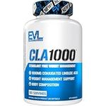 Conjugated Linoleic Acid CLA Supplement - Evlution Nutrition CLA Pills to Support Belly Fat Burning with Diet & Exercise - Stimulant Free Preworkout Fat Burner for Men from Safflower Oil 180 Servings