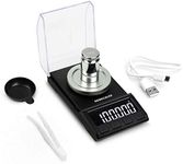 200 x 0.001g Digital Milligram Pocket Scale, High Sensitivity Portable Reloading Weighing Jewelry Power MG Scale with Calibration Weights (Black)