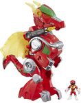 Playskool Heroes Power Rangers Red Ranger and Dragon Thunderzord, 3-inch Action Figure, 14-inch Zord, Lights and Sounds, Collectible Toys for Kids Ages 3 and Up