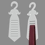 BETAGT Acrylic Tie Rack Hanger, 11.8X 5.9 inch Clear Ties Belt Scarf RackOrganizer, Premium Necktie Organizer Storage Hanger with 8 Holder for Men Retail Closet, Father’s Day Gift, Space Saving