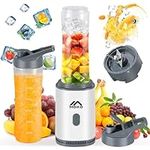 Portable Blender for Shakes and Smoothies, MoKo 400W Personal Blenders with 22 OZ BPA Free Travel Cup and Lid, 6 Stainless Steel Blades for Powerful Blending, White