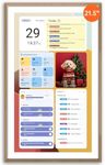 ApoloSign 21.5-inch Digital Calendar: Dual Mode Calendar with Google Play & Multi-calendar Sync, Electronic Planner & Chore Chart, Smart Touchscreen, Interactive Display for Family Schedules (Teak, 21.5")