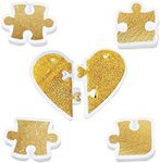 5Pcs/Set Puzzle Piece Silicone Resin Molds, Mini Heart Shaped Puzzle Silicone Epoxy Resin Jewelry Earring Necklace Pendant Keychain Making Mold DIY Handmade Craft Tools