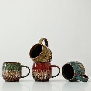 lpylxingyan 20oz Large Ceramic Coffee Mug, Red/Yellow/Blue/Green, Set of 4