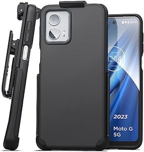 Encased Belt Case for Moto G 5G (2023) Slimshield Phone Case with Holster Clip (2023 Motorola G-5G 2023) Matte Black