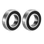 sourcing map 6902-2RS Deep Groove Ball Bearing Double Sealed 1180902, 15mm x 28mm x 7mm Carbon Steel Bearings (Pack of 2)