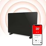 Igenix IG9521BLWIFI Smart Glass Panel Heater 2000 W with Amazon Alexa, Free Standing or Wall Mountable Heater with Day and Weekly Timer, Black